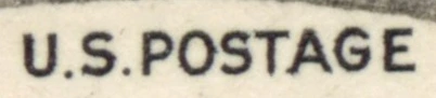 “U.S. POSTAGE”, lettering not yet identified