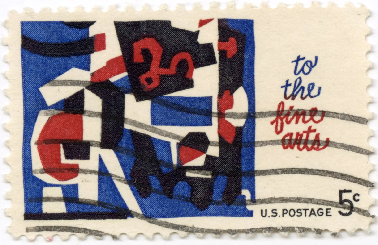 To the Fine Arts · United States 1964 · postage stamp, designed by Stuart Davis